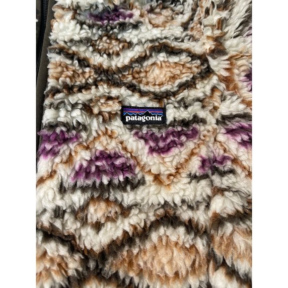 Vtg Patagonia Women's Deep Pile Aztec Retro X Fleece Cardigan Hoodie Jacket M - Picture 3 of 5
